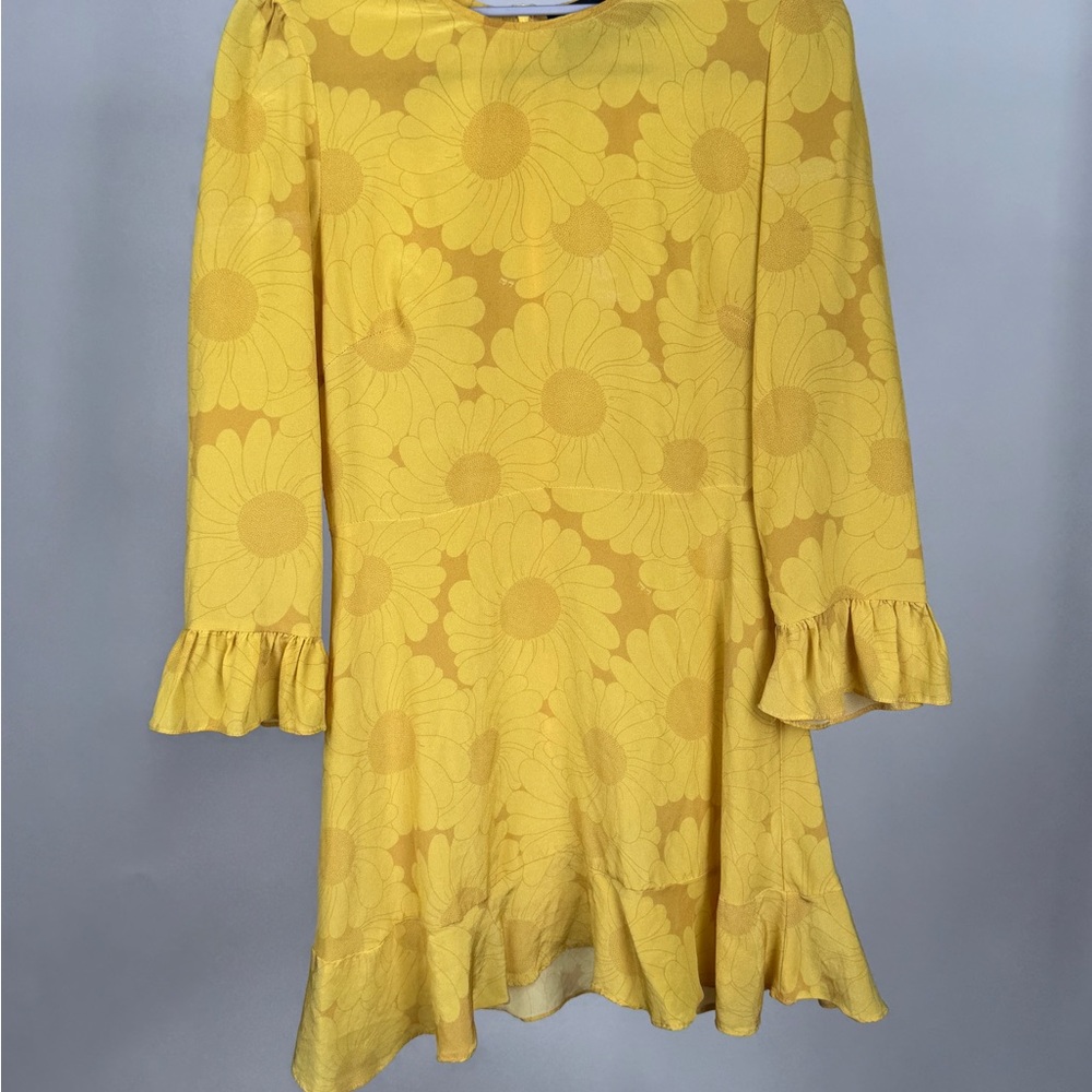 Réalisation Par sunflower print Mary Jane silk mini dress | Size S